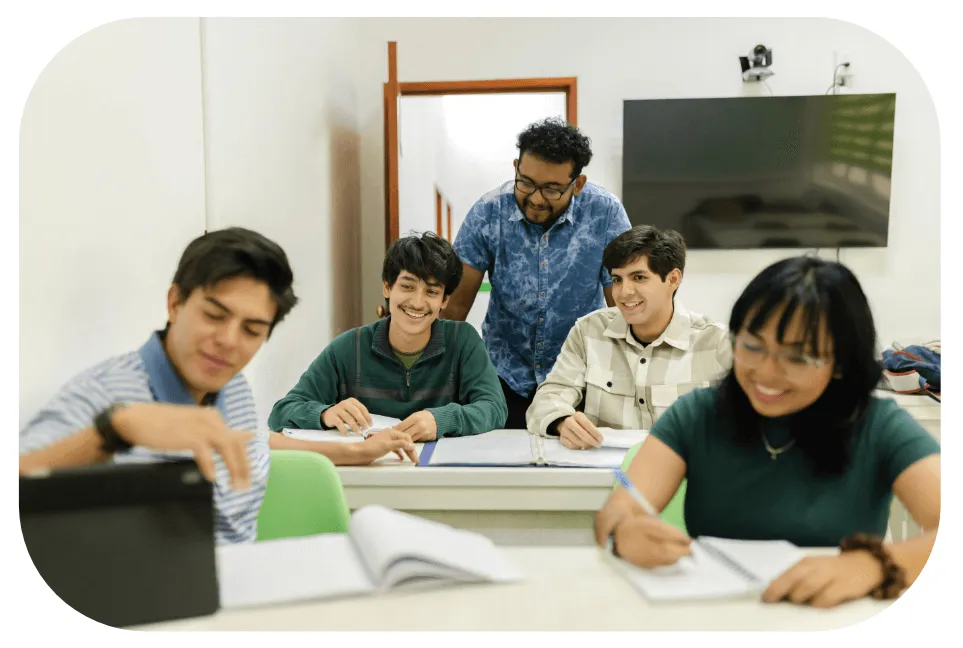 Students studying