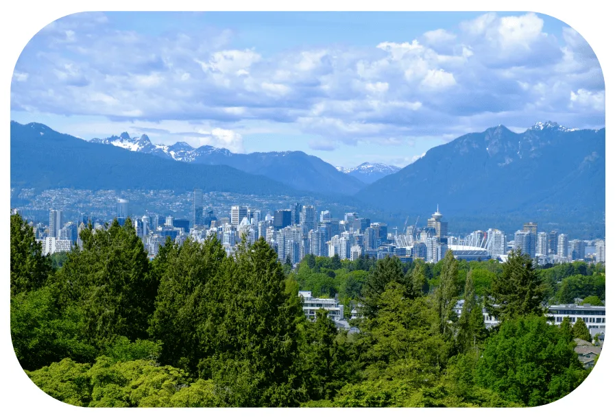 Vancouver city with trees