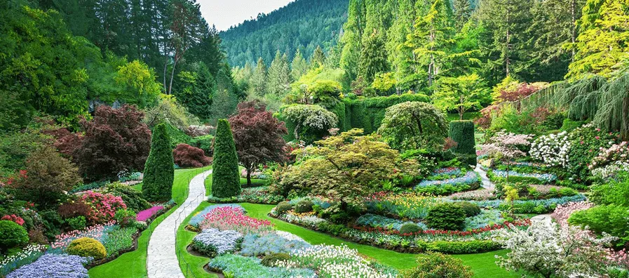 World famous Butchart Gardens on Vancouver Island